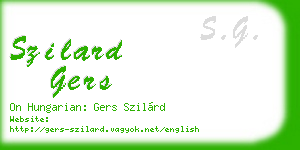 szilard gers business card