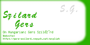 szilard gers business card